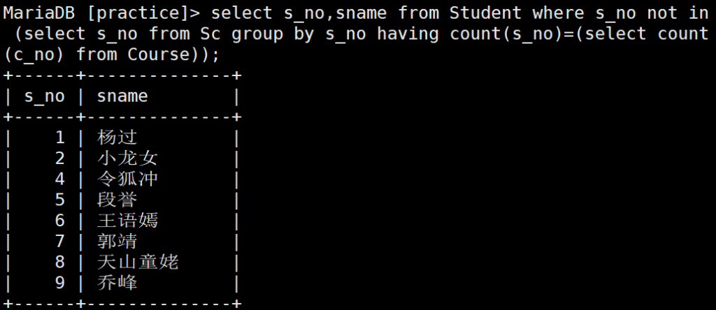 2 MYSQL SQL练习题