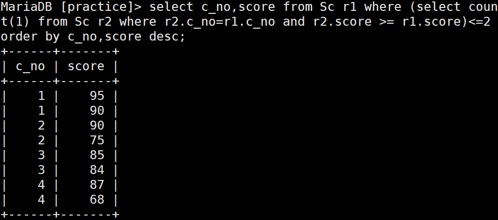2 MYSQL SQL练习题